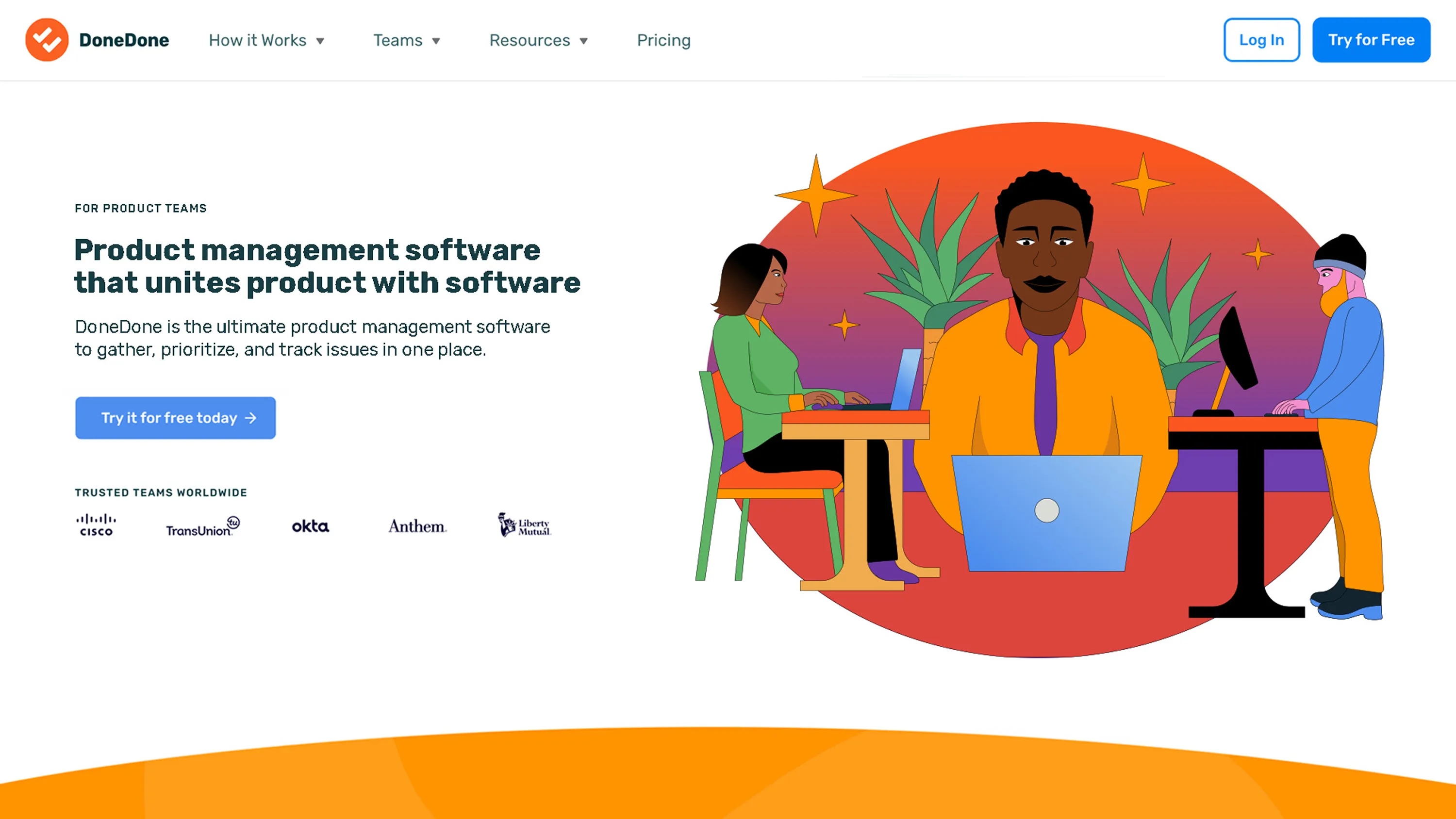 Done Done home page illustration screenshot