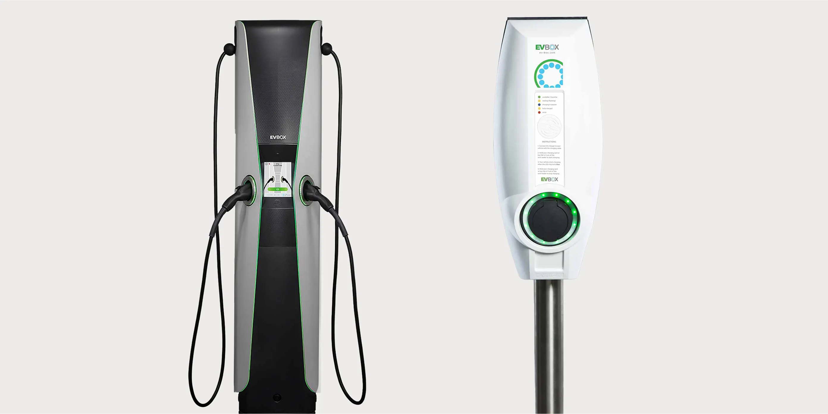 EVBox electric vehicle charging stations in real-world installation