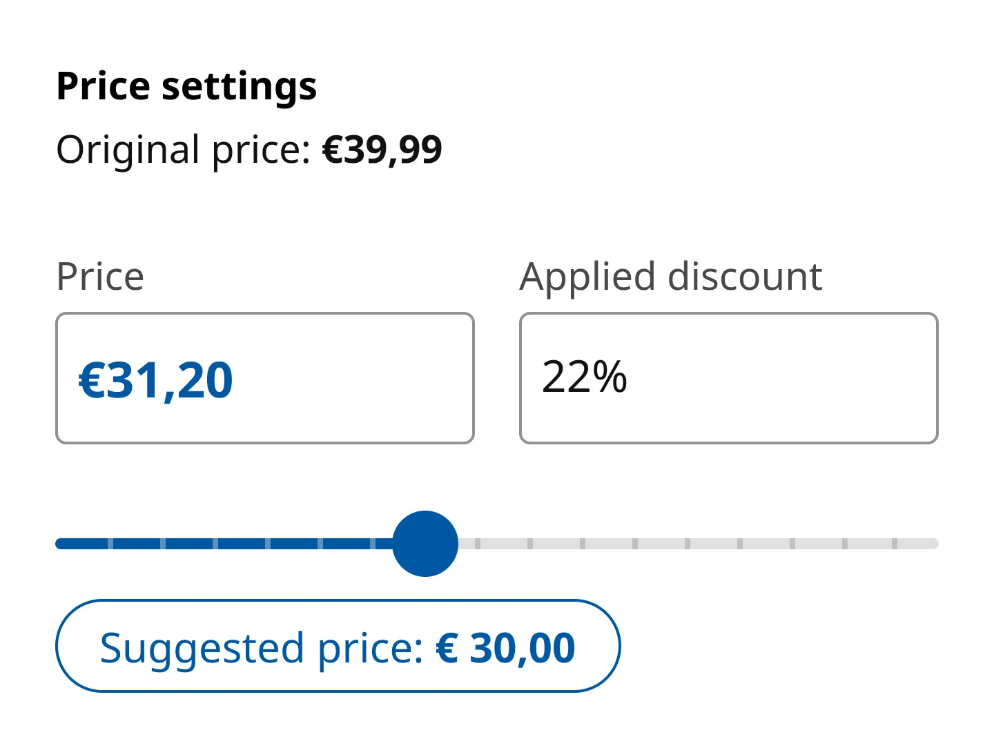 Screenshot of IKEA iRecover price advice