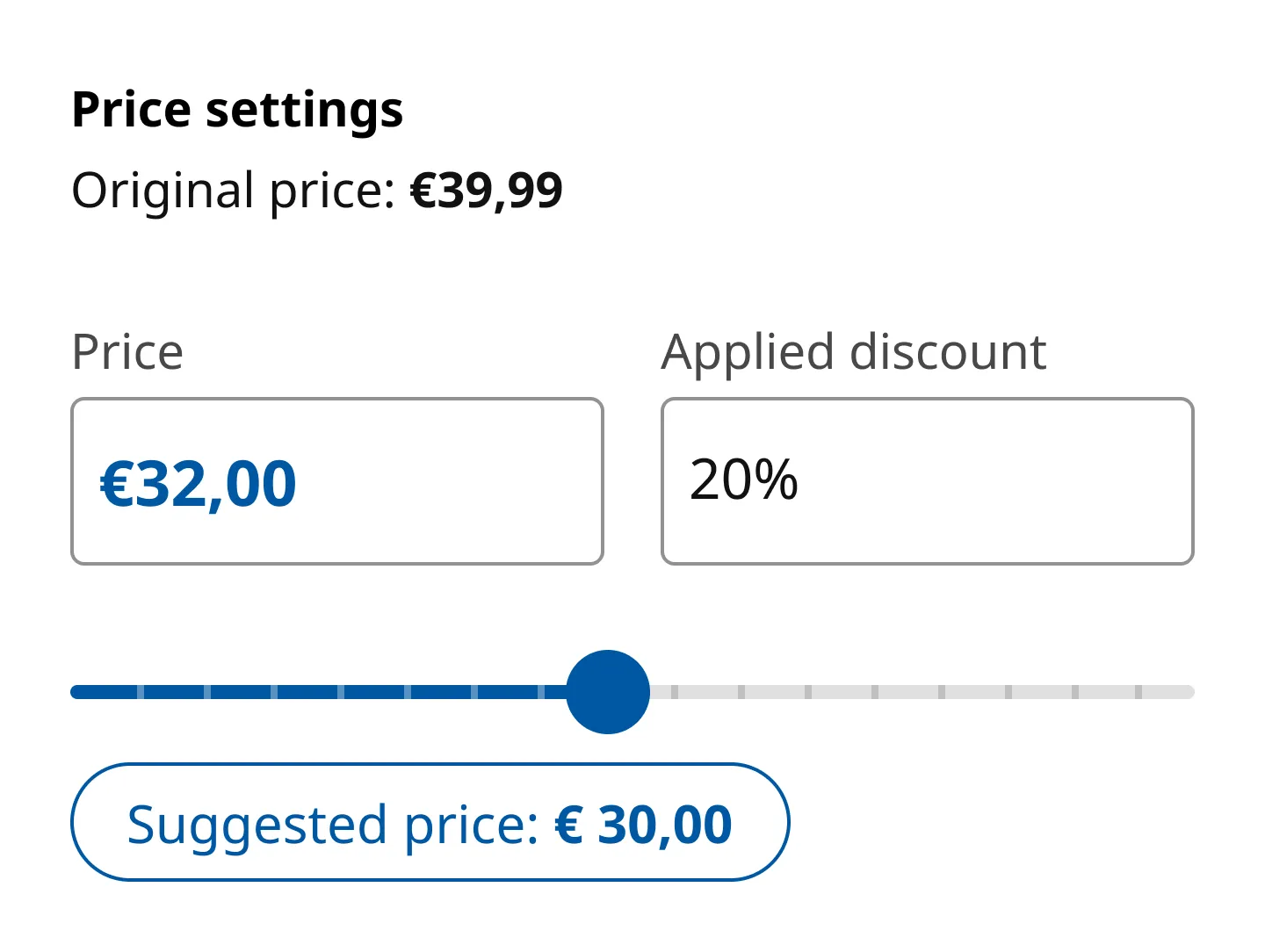 Screenshot of IKEA iRecover price advice