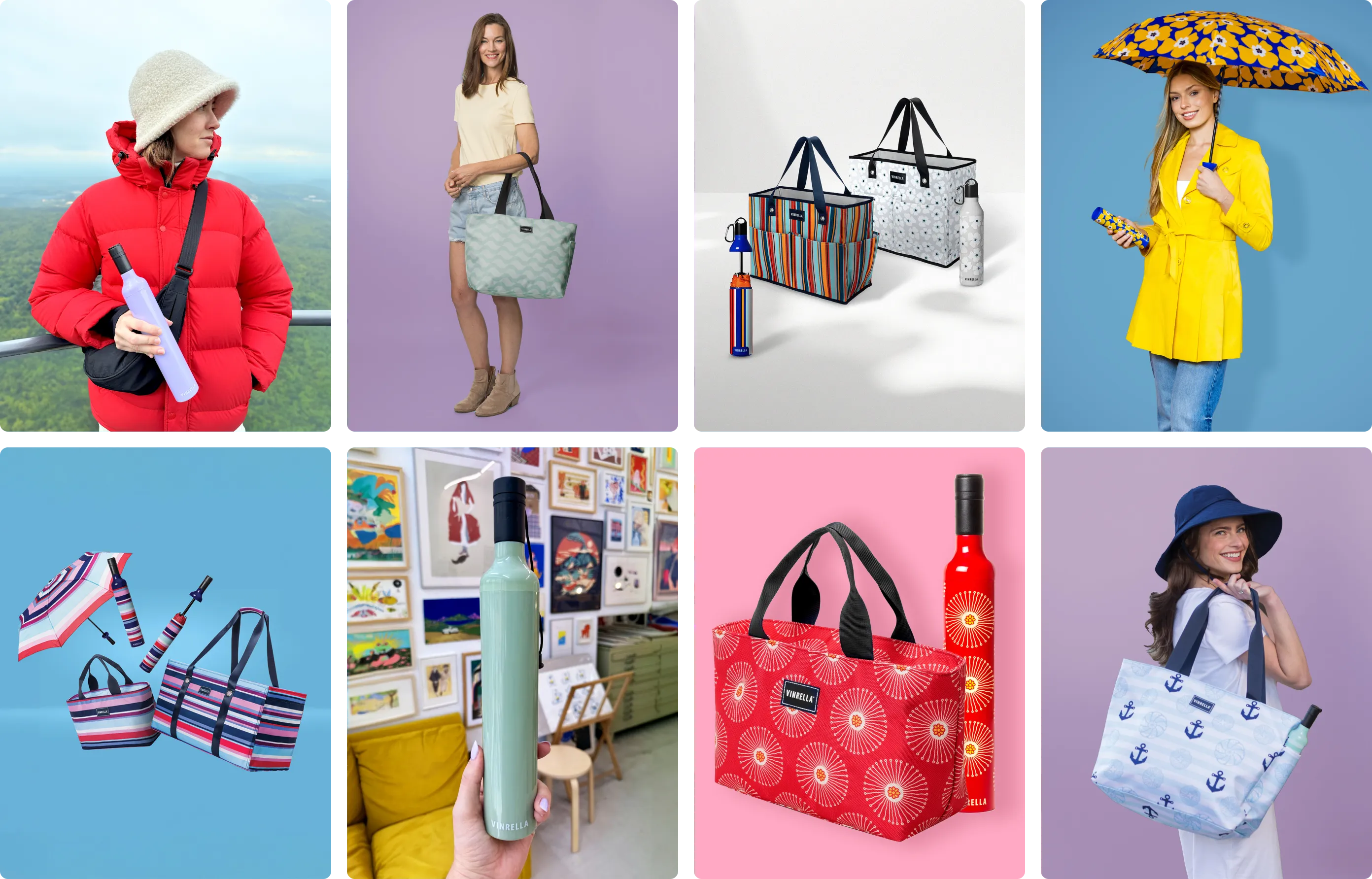 Vinrella art direction and visual design for sustainable umbrella brand