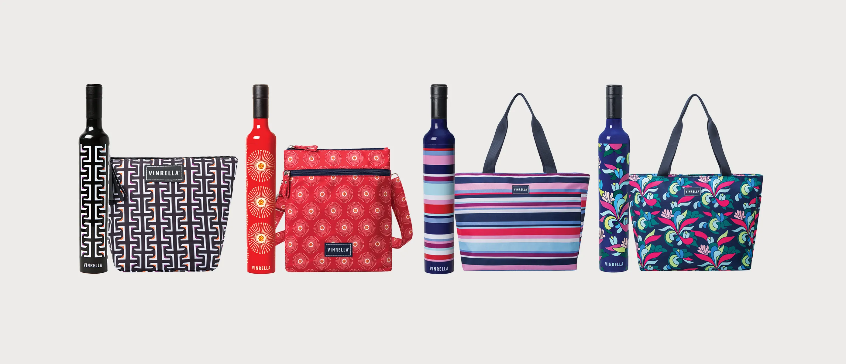 Vinrella matching umbrella and bag set with coordinated sustainable design