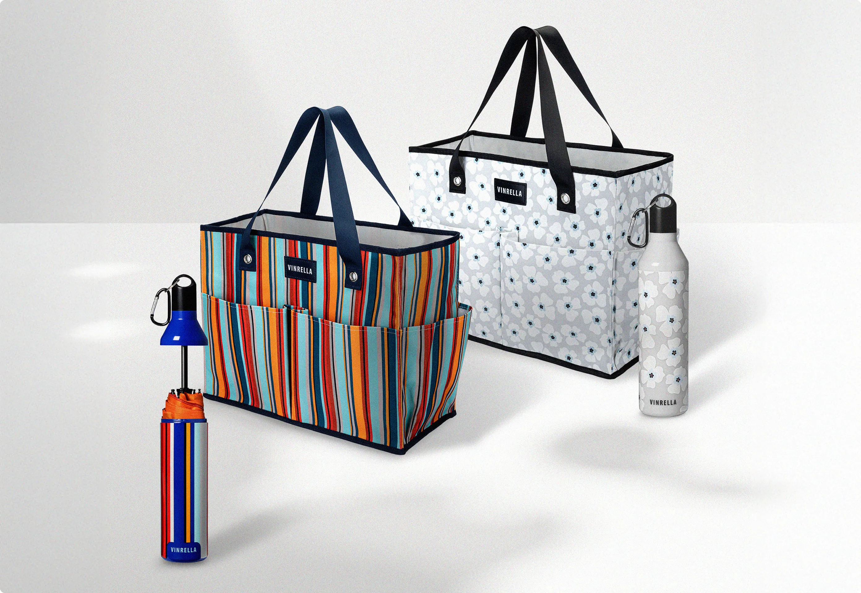 Vinrella coordinated umbrella and bag collection with sustainable materials
